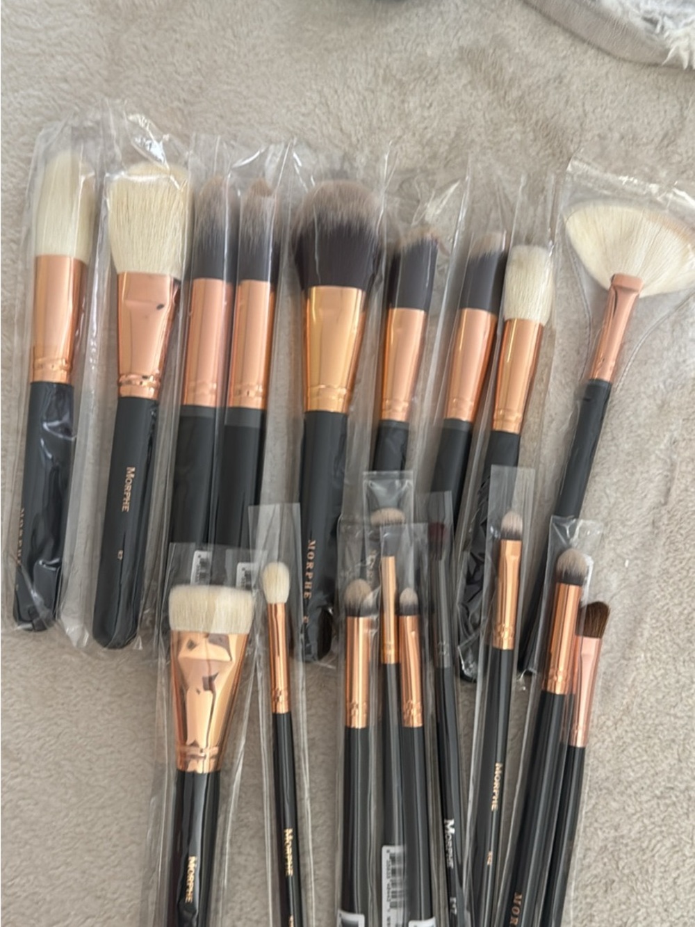 Morphe Black & Rose Gold Brush Set - Assorted Face and Eye Tools